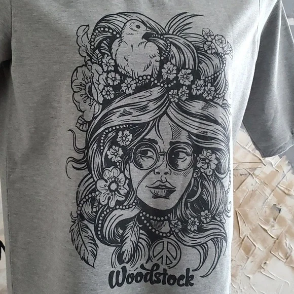 Selected Femme Jeans Grey Light Sweater Short Sleeve Crew Neck Top Women M - Picture 2 of 7